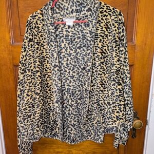Cheetah Print Open Front Jacket